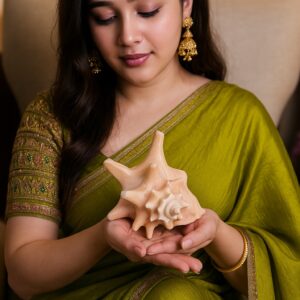 VaradMudra Bhama Queen Conch Shell – Natural Sacred Shankh for Puja and Vastu