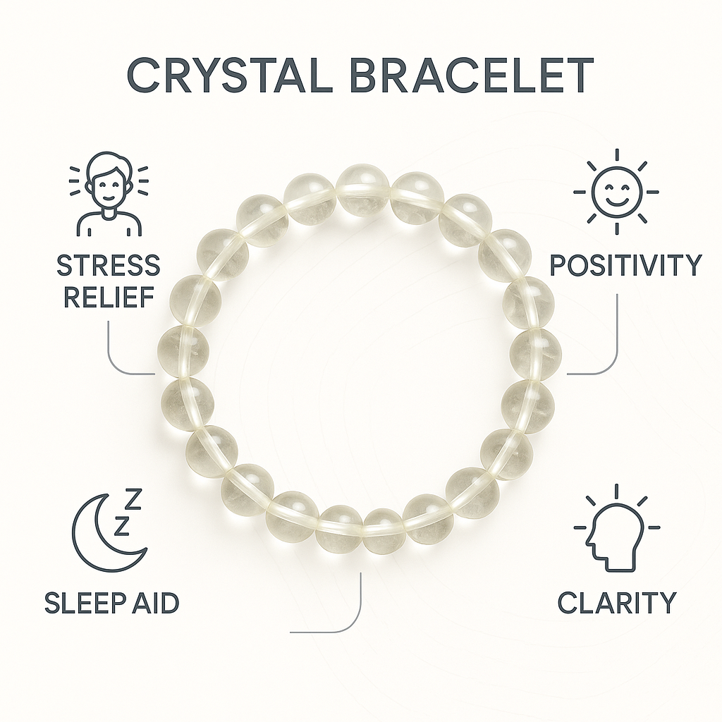 Clear Quartz Bracelet designed to amplify energy and healing vibrations.