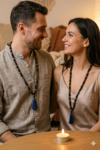 Varad Mudra Pyrite & Black Obsidian Mala ( Single 1 Pcs)