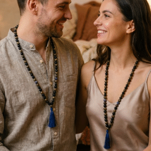 Varad Mudra Pyrite & Black Obsidian Mala ( Single 1 Pcs)