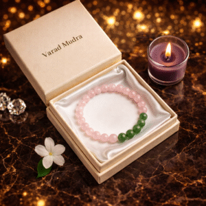 Love & Luck Crystal Bracelet with Rose Quartz & Green Aventurine | Varad Mudra