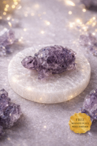 Amethyst Tortoise with Selenite Plate