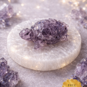 Amethyst Tortoise with Selenite Plate