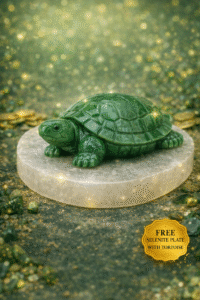 Varad Mudra Green Aventurine Tortoise with Free Selenite Plate
