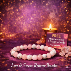 Varad Mudra Love & Peace Healing Bracelet- Rose Quartz & Howlite