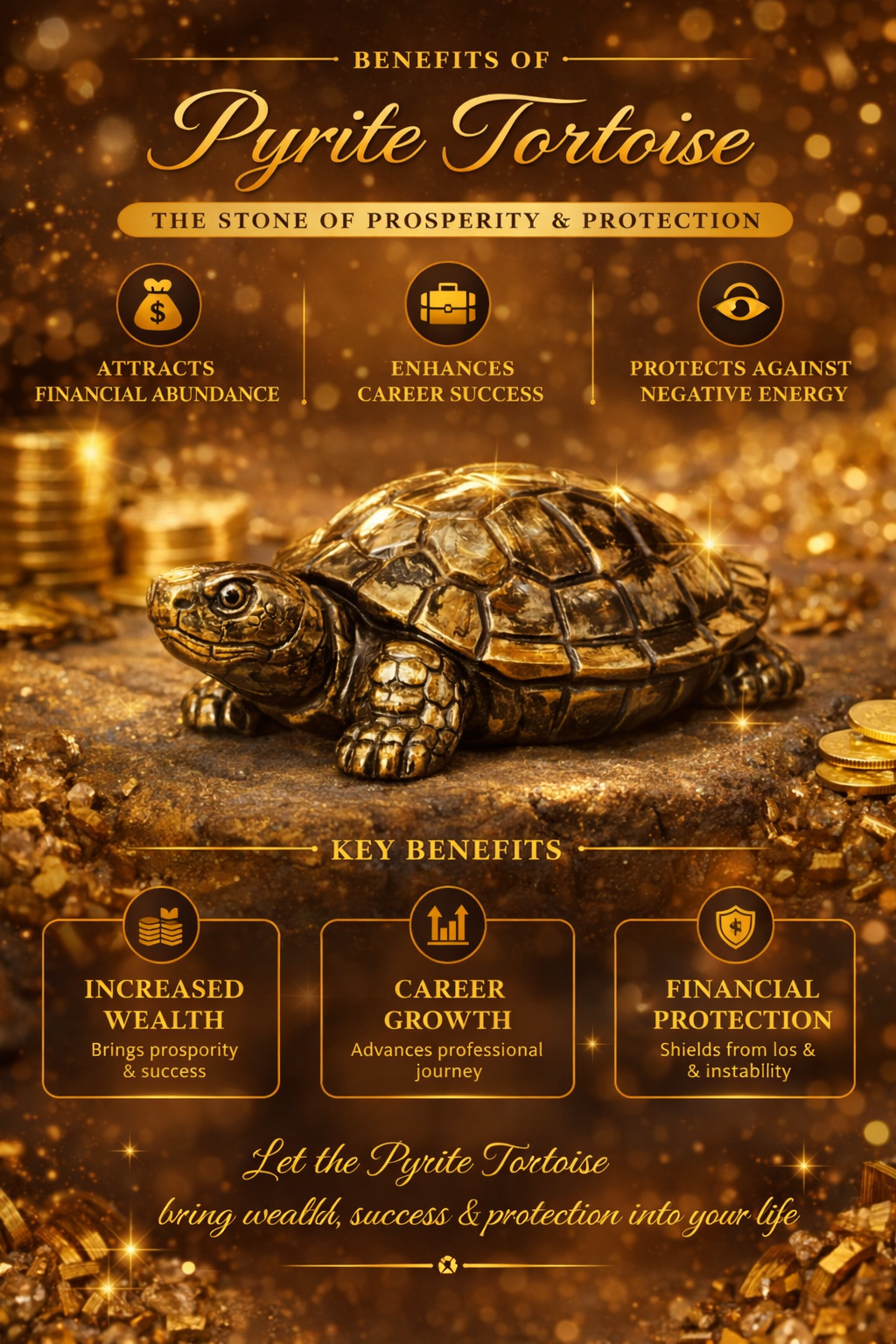 pyrite tortoise for wealth