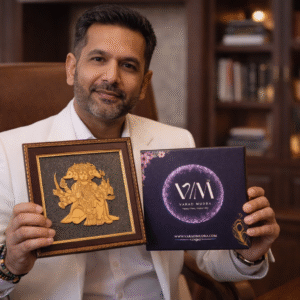 Pyrite Wealth Frame with Hanuman Ji for Wealth & Protection | Varad Mudra