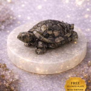 Pyrite Tortoise with Free Selenite Plate