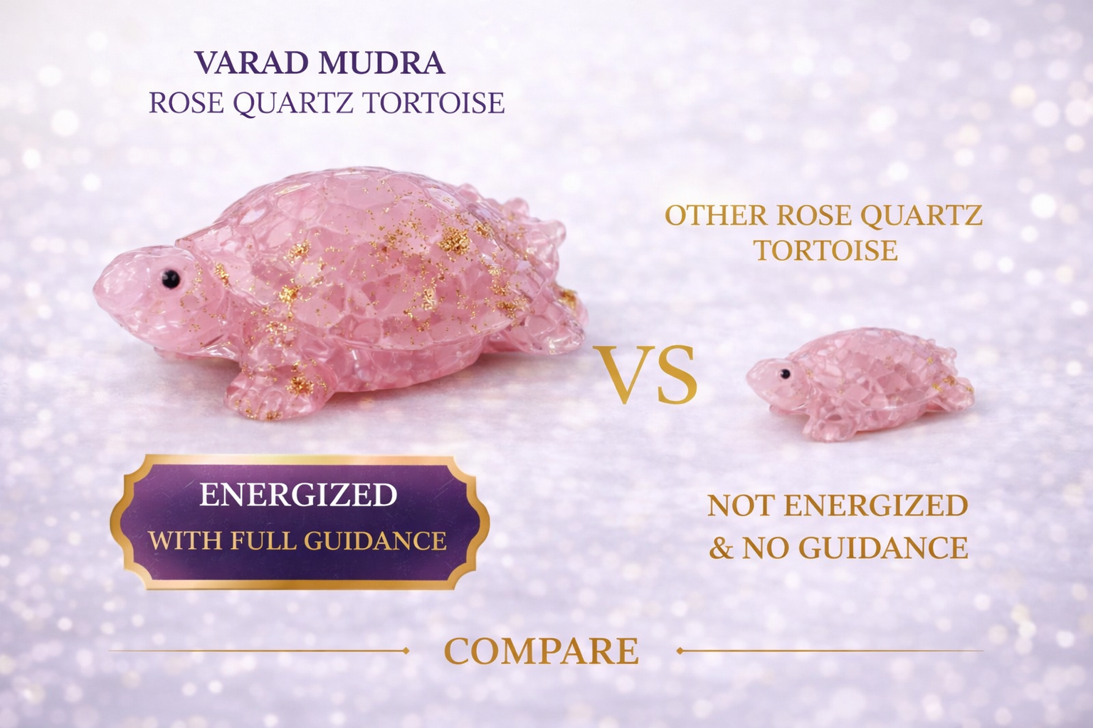 Varad Mudra Rose Quartz Tortoise for Love - Image 4