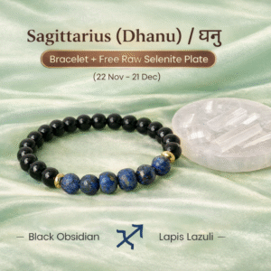Sagittarius Black Obsidian Lapis Lazuli Bracelet for Dhanu Rashi by Varad Mudra