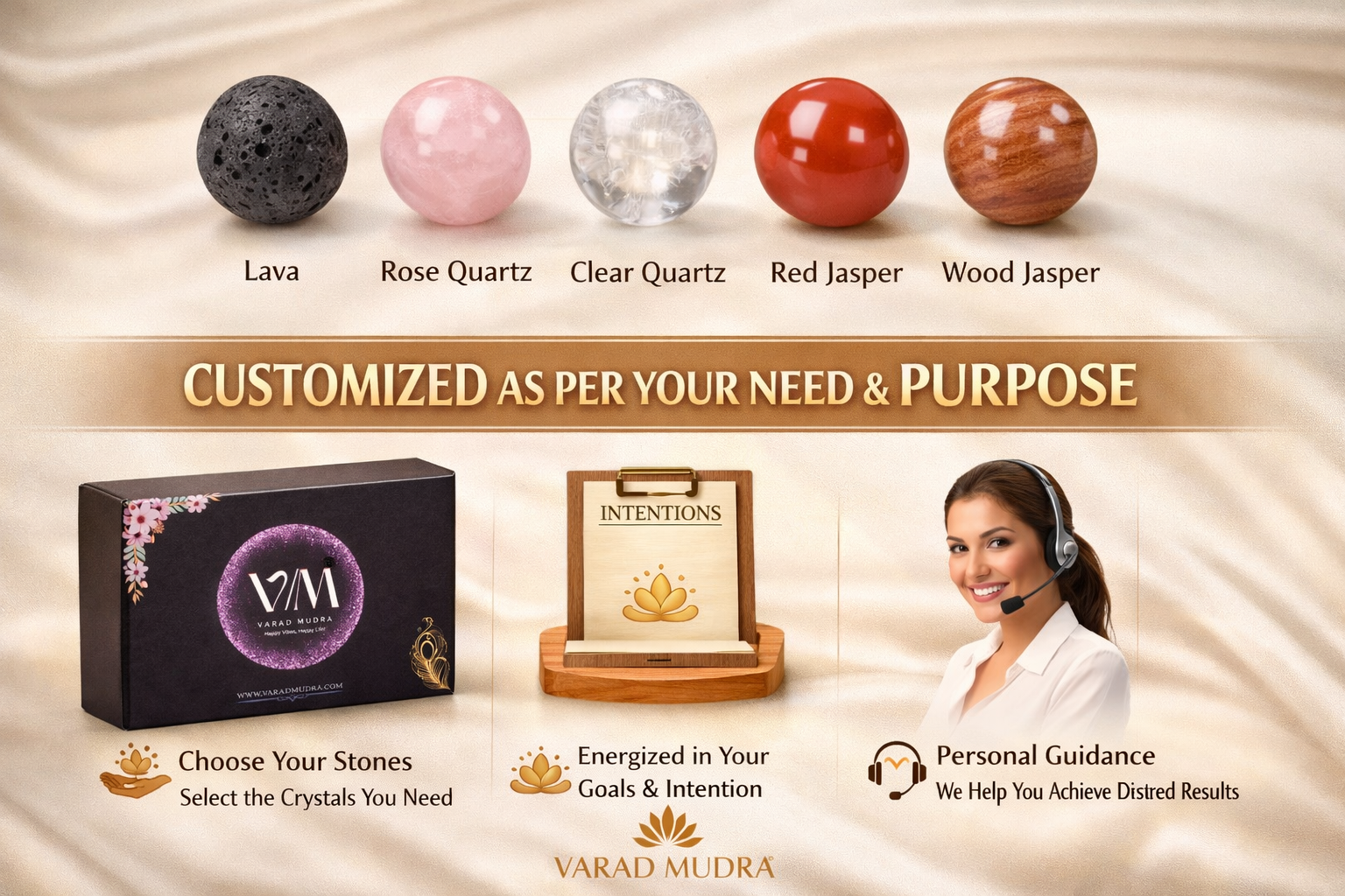 custom crystal bracelet lava rose quartz jasper with selenite plate