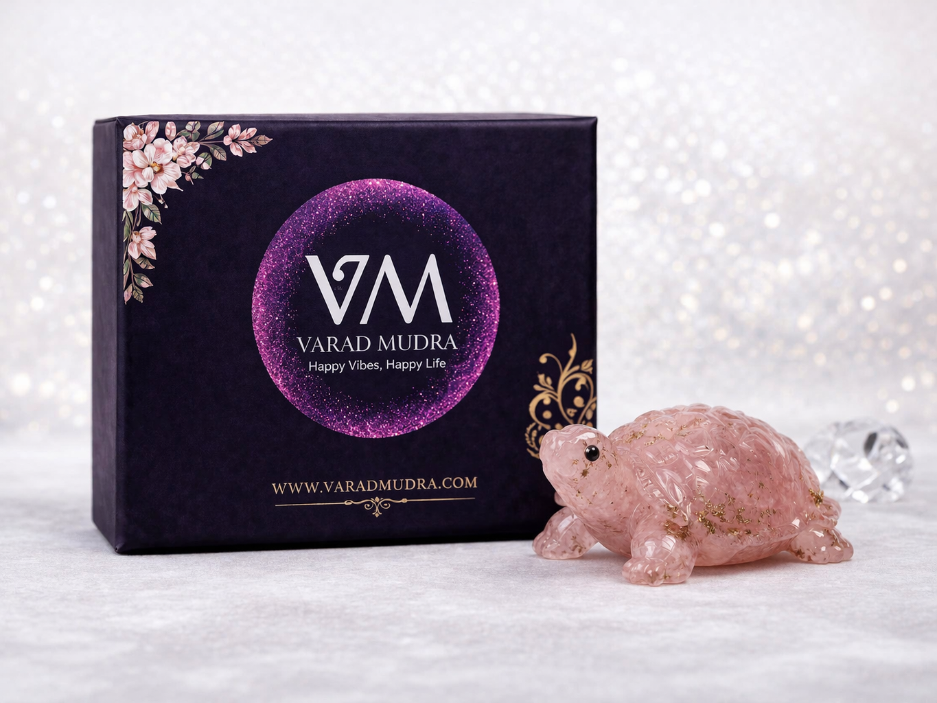 Varad Mudra Rose Quartz Tortoise for Love - Image 7