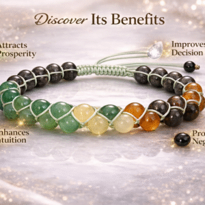 Double Layer Money Magnet Bracelet with Pyrite Hematite for wealth attraction and protection