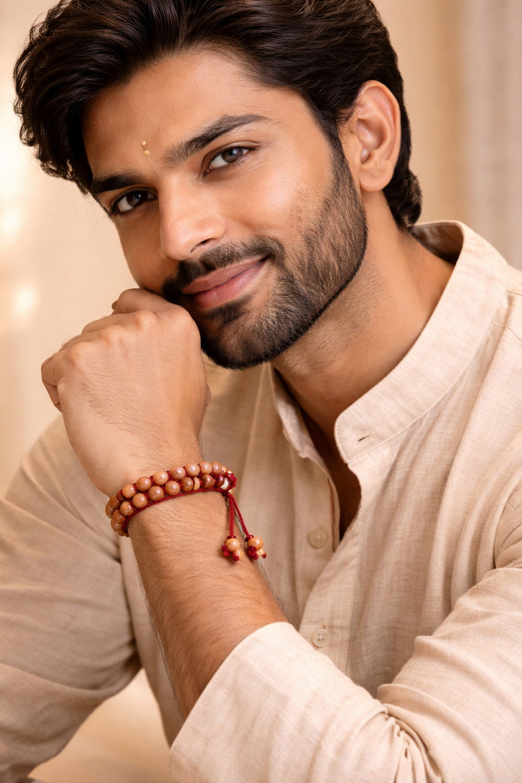 Sunstone Double Layer Thread Adjustable Bracelet for confidence and positivity