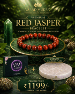 Red Jasper Bracelet with Selenite Charging Plate